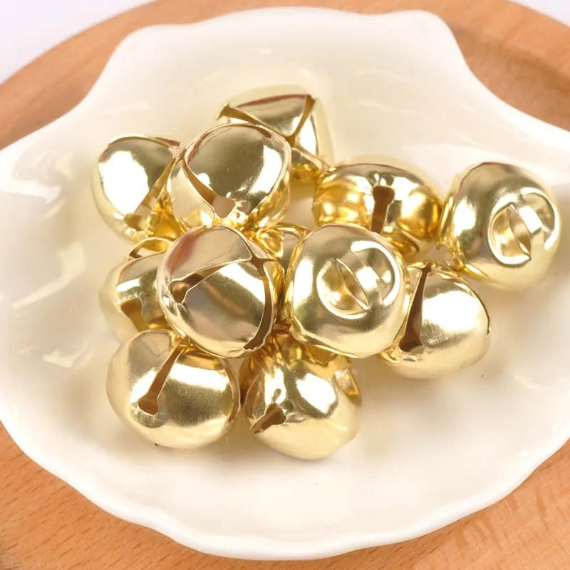 Gold & Silver Mini Jingle Bells for DIY Crafts & Party Decor Craft Bell Embellishments Qme gold 13mm(20pcs)