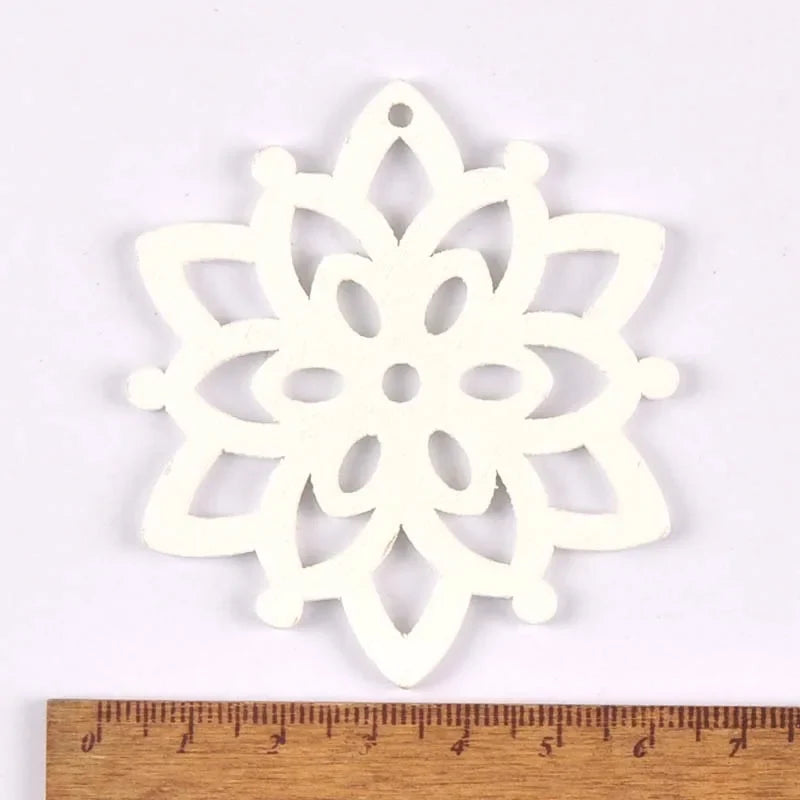 Wooden Christmas Tree Ornaments with Hemp Rope – 5 Pack Christmas Ornaments Qme 4
