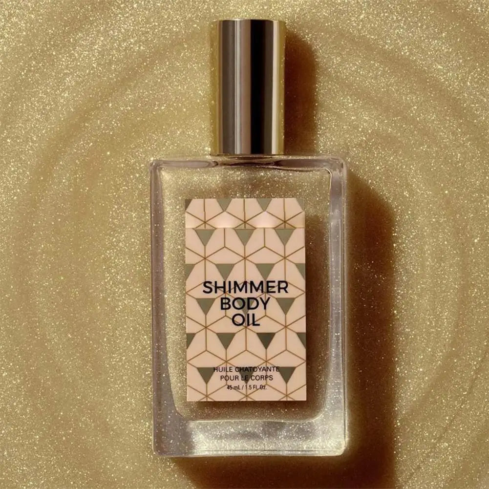 Liquid Shimmer Body Oil – Waterproof Glow Highlighter | Qme Body Shimmer Highlighter Qme