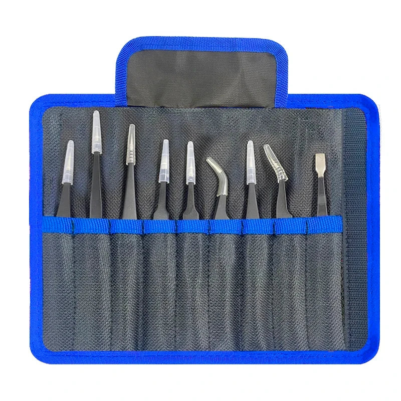 Anti-Static ESD Stainless Steel Tweezers | Precision Industrial Set ESD Precision Tweezers Qme