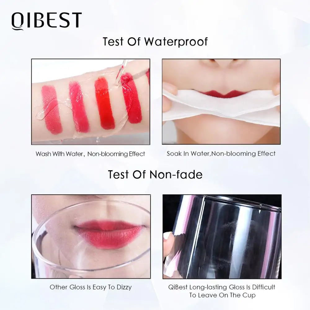 QIBEST Matte Velvet Lip Glaze – Moisturizing & Long-Lasting, 25 Shades Matte Lip Glaze Qme