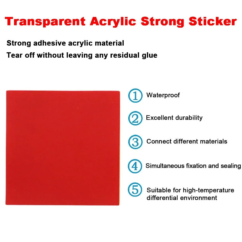 Double-Sided Acrylic Mounting Tape – Square & Round, 30–60mm Mounting Adhesive Tape Qme