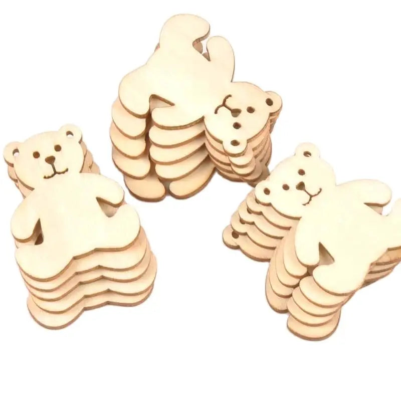 Bear Pattern Wooden Embellishments – DIY Scrapbook & Craft Decor Wooden Craft Embellishment Qme