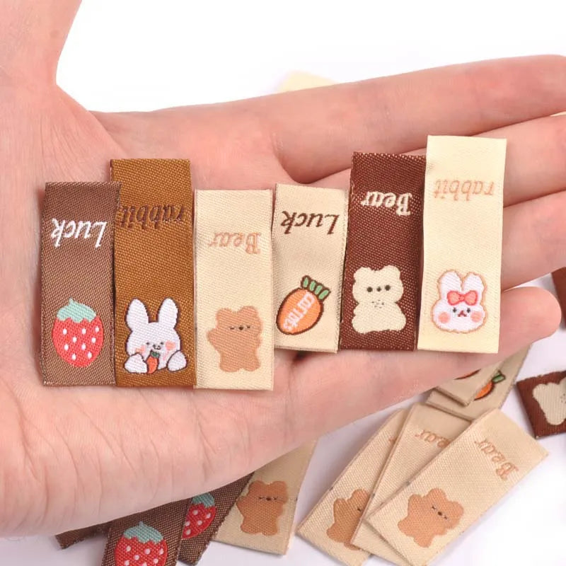 Brown Rabbit Carrot Embroidery Labels – Sewing Craft Tags 50pc Embroidery Sewing Labels Qme