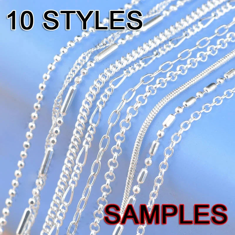 925 Sterling Silver Link Chain Necklace | 16–30 Inch Sterling Silver Necklace Qme 28 Inch 70CM
