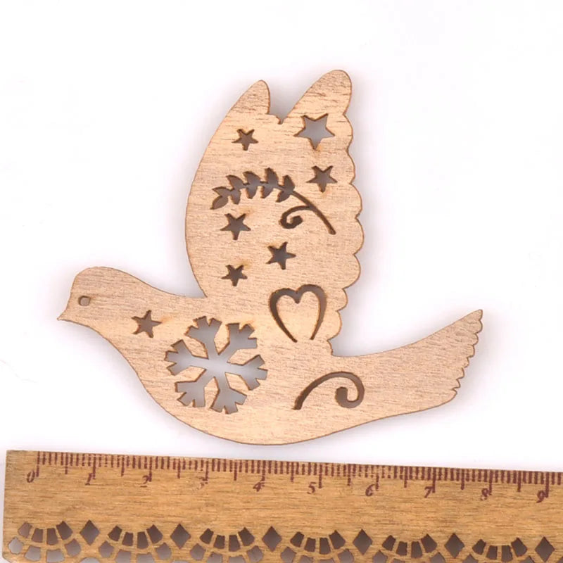 Christmas Wood Slice Snowman & Tree Ornaments | 7cm Decor Christmas Ornament Qme