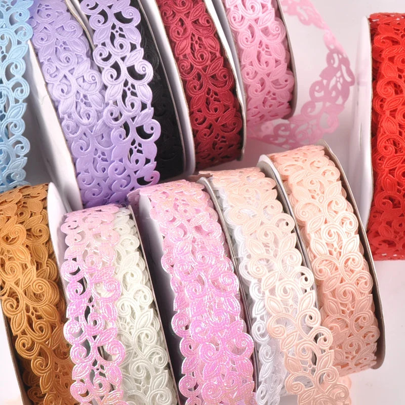 DIY Flower Embroidery Ribbon – Polyester Sewing Trim, 19 Colors Embroidery Ribbon Trim Qme