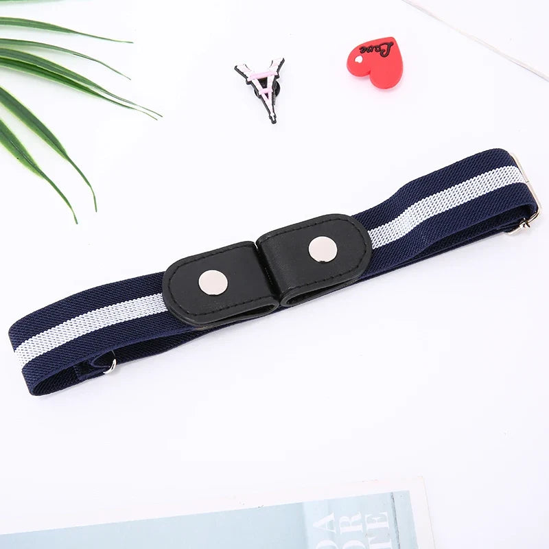 Women's Buckle-Free Elastic Stretch Belt for Jeans & Pants Elastic Waist Belt Qme ROYAL BLUE length 60-95cm