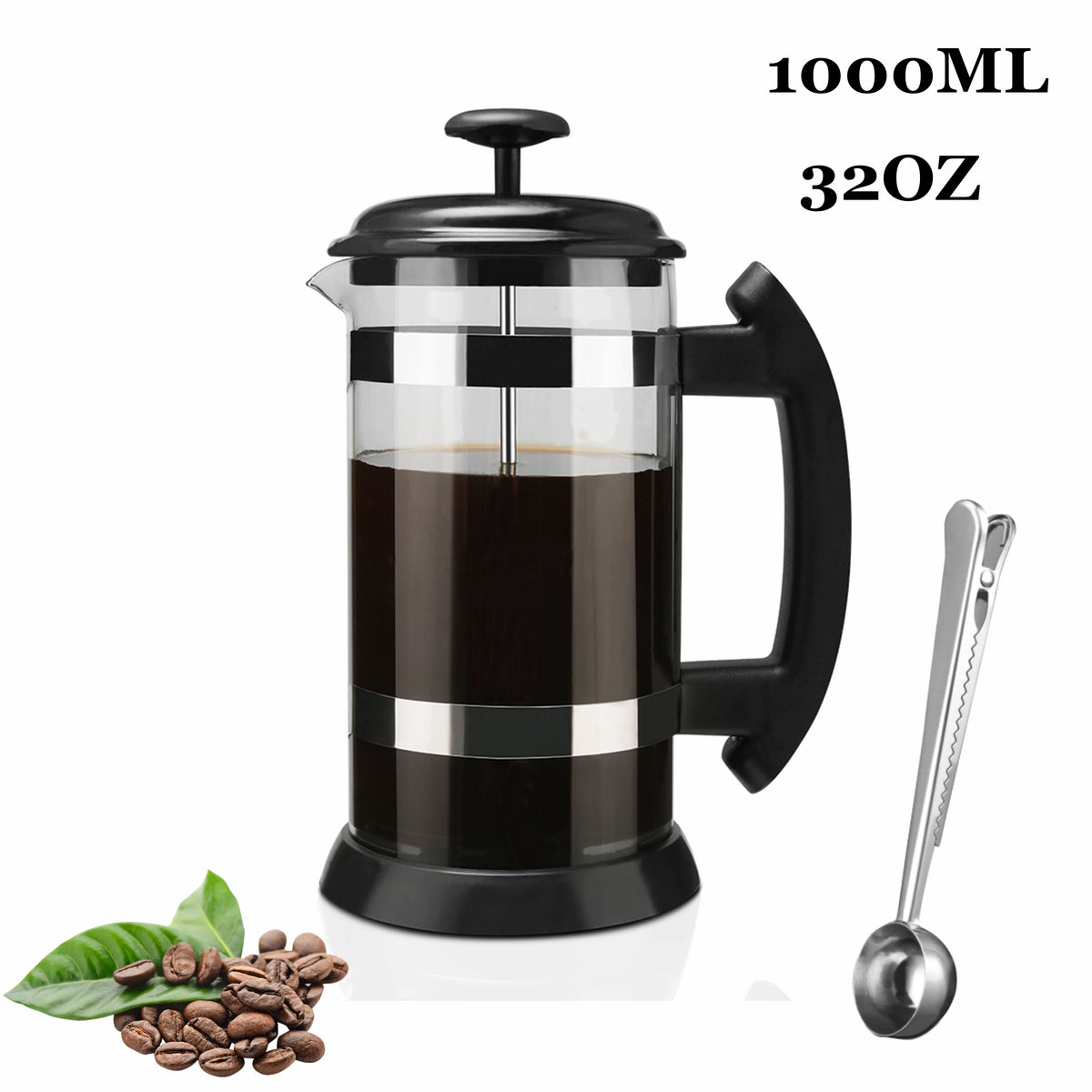 RECAFIMIL French Press Coffee Maker 600ML/1000ML Borosilicate French Press Coffee Maker Qst