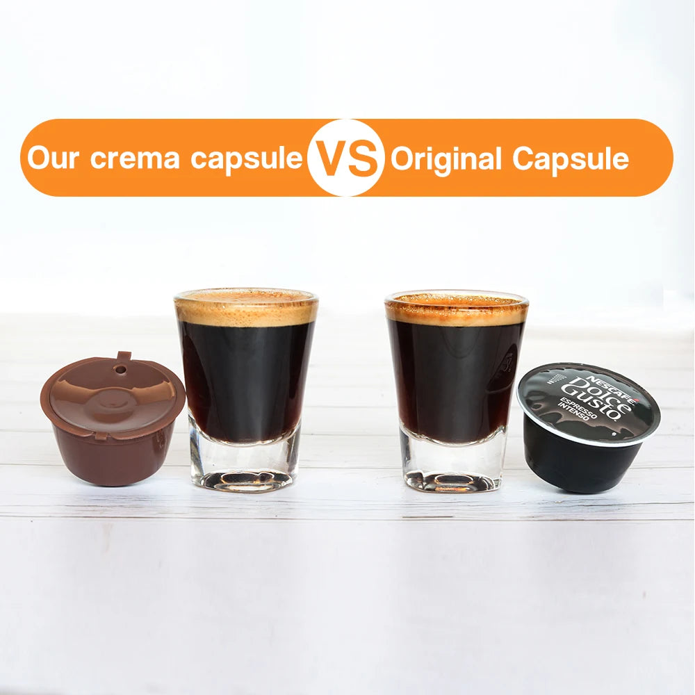 Refillable Coffee Capsules Pods for Dolce Gusto + Tamper Coffee Pod Capsules Qst
