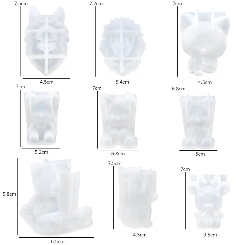3D Bear Silicone Resin Mold – Epoxy Casting Mold for DIY Crafts Silicone Casting Mold Qme