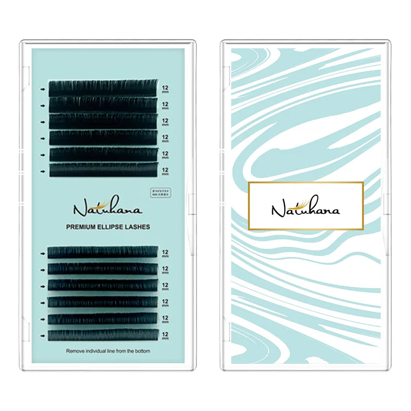 NATUHANA Ellipse Flat Lash Extensions – Korea PBT Split Tips Flat Lash Extensions Qme