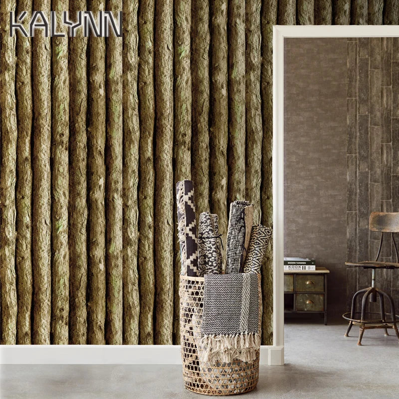 3D Log Cabin Peel & Stick Vinyl Wallpaper | 1.47ft x 19.7ft Peel & Stick Wallpaper Qme