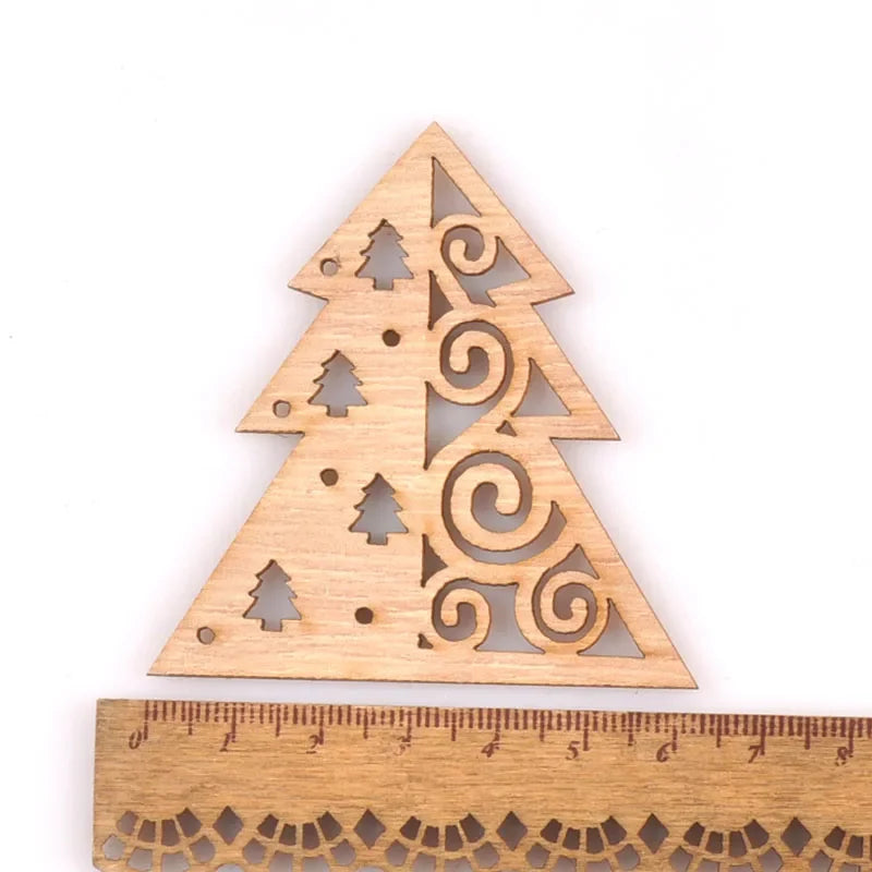 Christmas Wood Slice Snowman & Tree Ornaments | 7cm Decor Christmas Ornament Qme