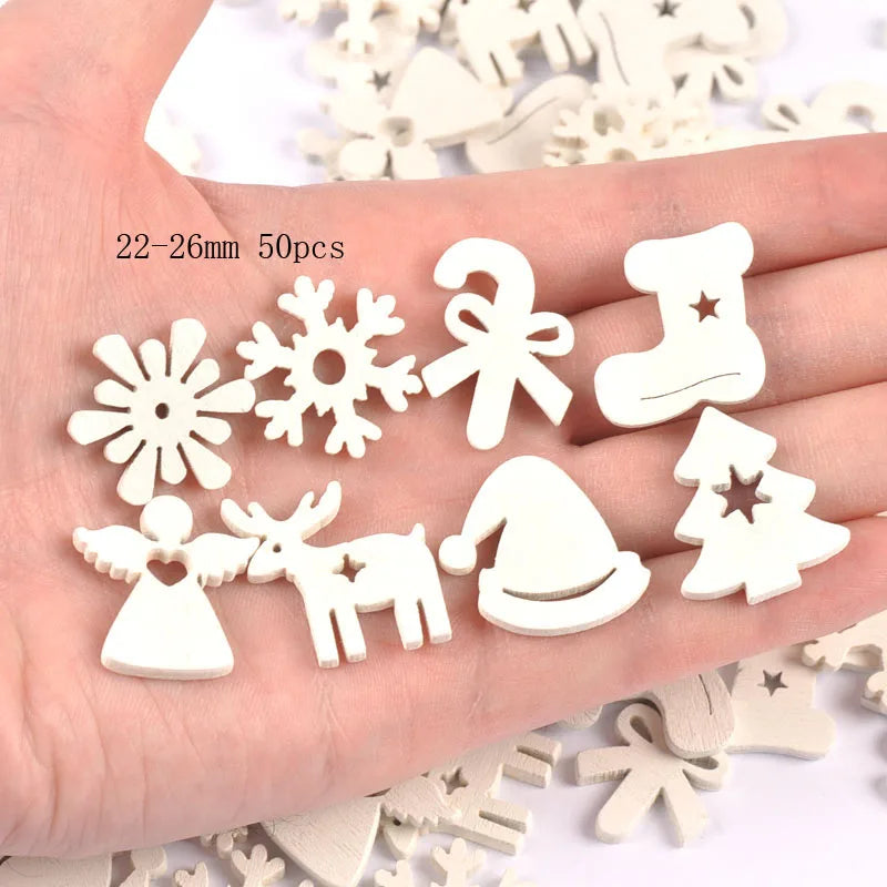 Wood Craft Shapes – Angels, Stars & Horse DIY Scrapbooking Wooden Craft Shapes Qme 22-26mm 50pcs 1