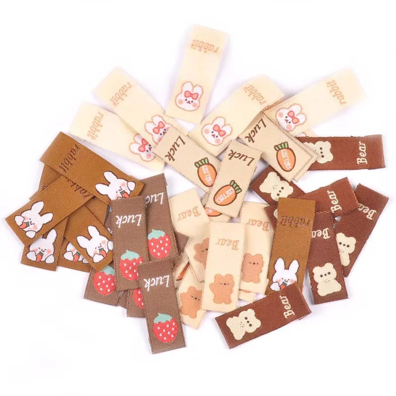Brown Rabbit Carrot Embroidery Labels – Sewing Craft Tags 50pc Embroidery Sewing Labels Qme