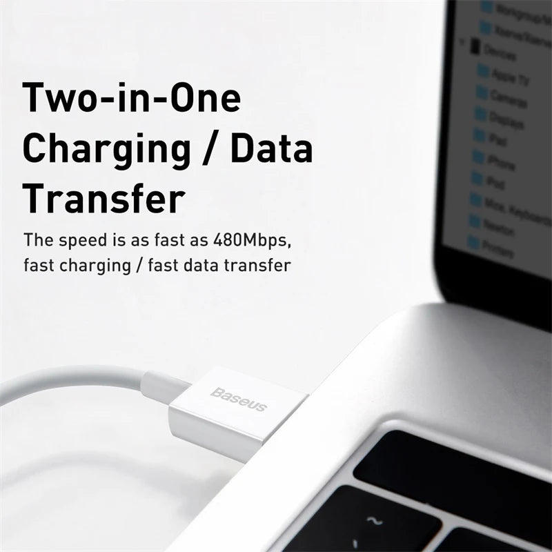 Baseus Lightning USB Cable – Fast Charging for iPhone & iPad USB Charging Cable Qst