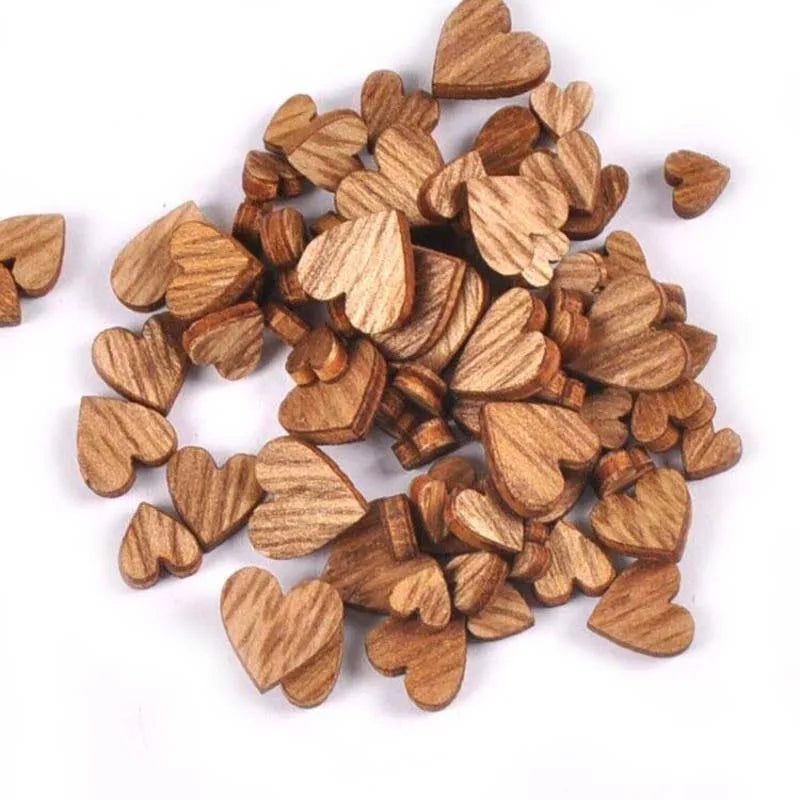 Mixed Heart Wood Pieces – DIY Scrapbooking & Wedding Crafts Wood Craft Embellishments Qme