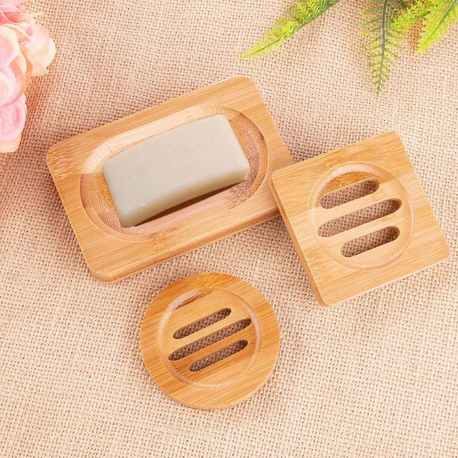 Natural Bamboo Soap Dish Holder with Drainage Tray Bamboo Soap Dish Qme