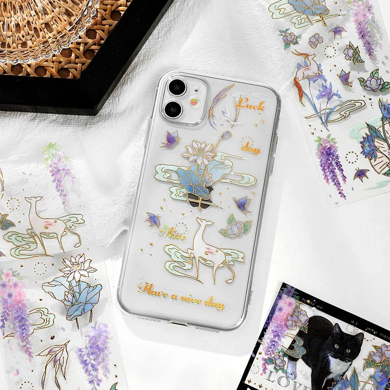 Chinese Koi Flat Stickers – Aesthetic Journal & Scrapbook Sheets Decorative Sticker Sheets Qme