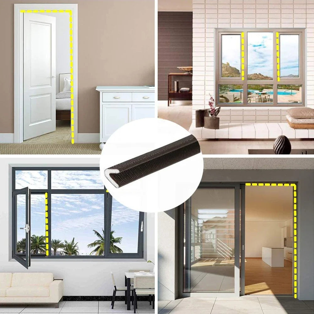 V-Shape Adhesive Weather Stripping PU Foam Door & Window Seal Weather Stripping Seal Qme