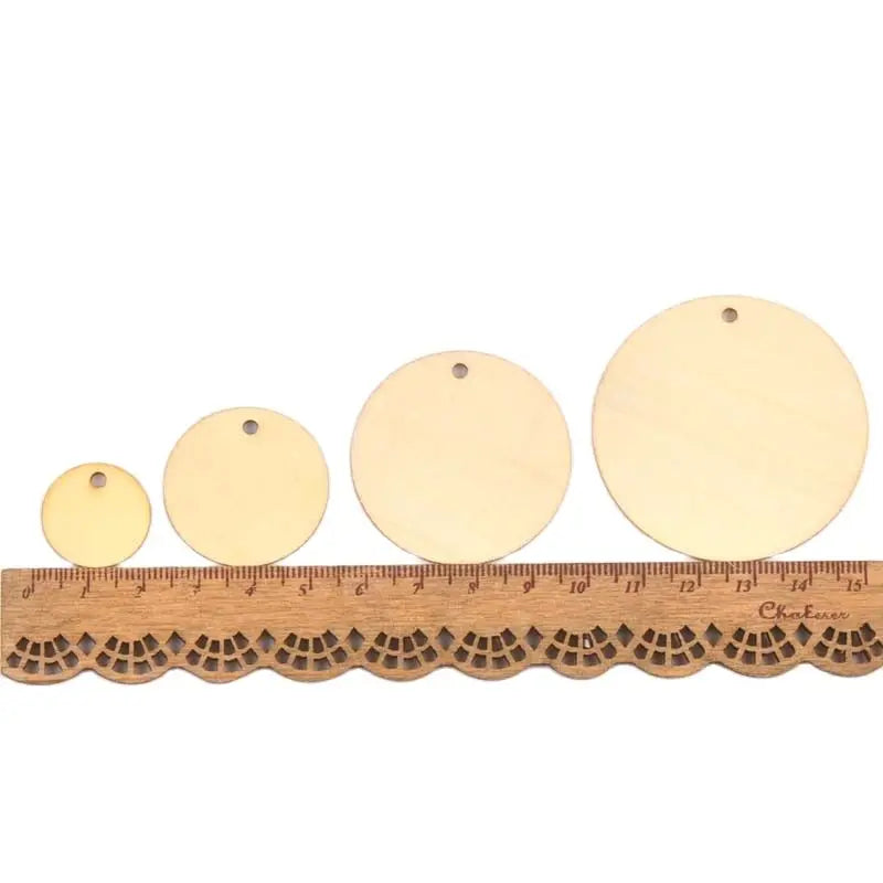Natural Wood Round Discs 50pcs – DIY Craft & Scrapbooking Wood Craft Discs Qme