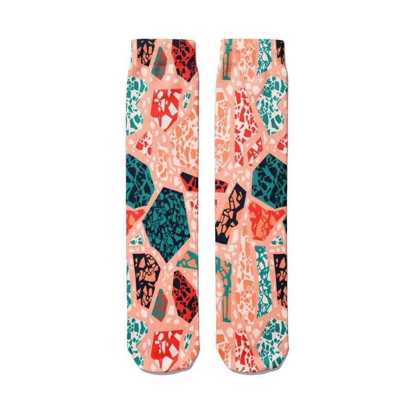 Women's Funny Novelty Socks – 3D Abstract Art Graffiti Candy Print Novelty Print Socks Qme style2 One Size China Mainland