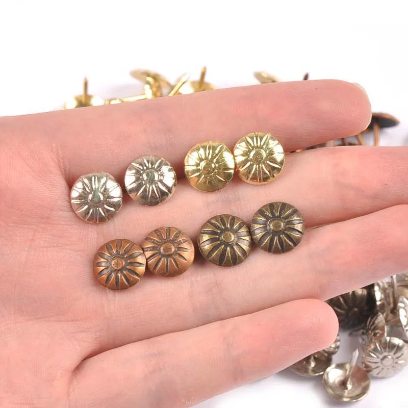 Brass Upholstery Tacks Antique Furniture Nails 11x16mm 50pcs Upholstery Tacks Qme