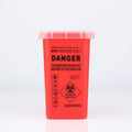 1L Sharps Container – Biohazard Needle Disposal Bin for Tattoo Sharps Disposal Container Qme Red