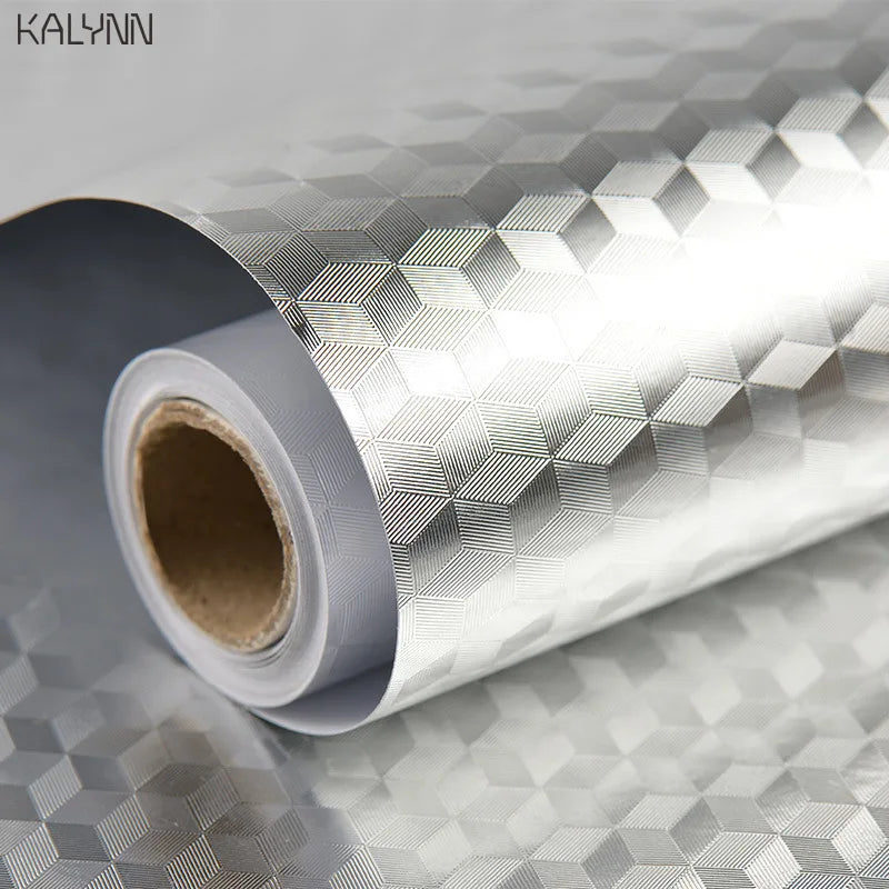 Gold Metallic Self-Adhesive Wallpaper | Waterproof Kitchen Foil Self-Adhesive Wallpaper Qme