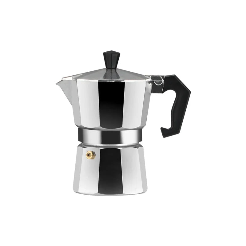 Aluminum Moka Pot Stovetop Espresso Maker 600ML – Silver Red Black Stovetop Moka Pot Qst