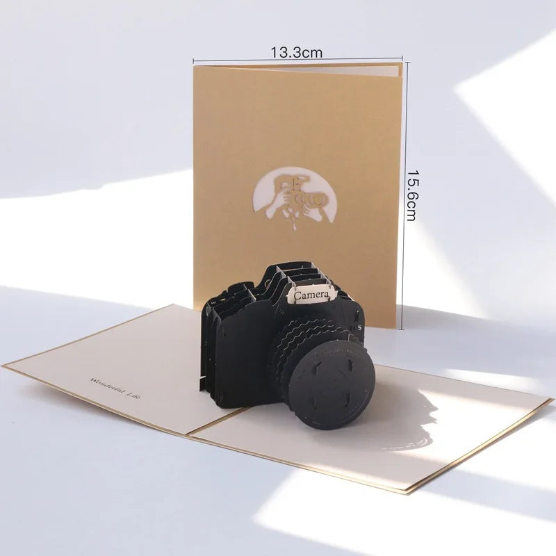 3D Pop-Up Retro Camera Greeting Card | Teacher's Day Gift Pop-Up Greeting Card Qme