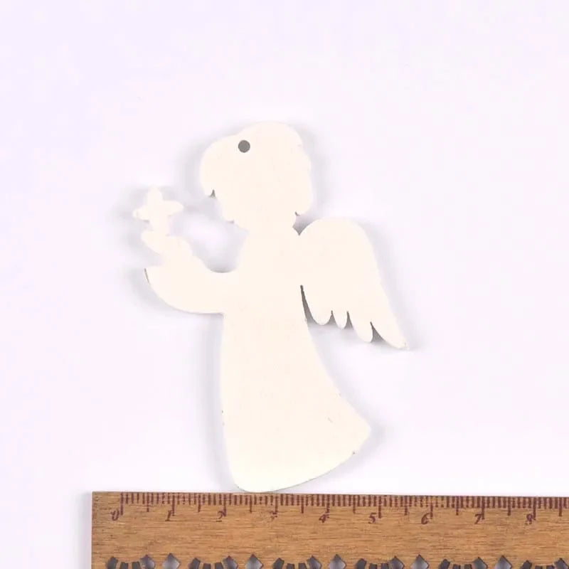 Wooden Christmas Ornaments with Hemp Rope – Angels & Snowflakes Christmas Ornaments Qme 13