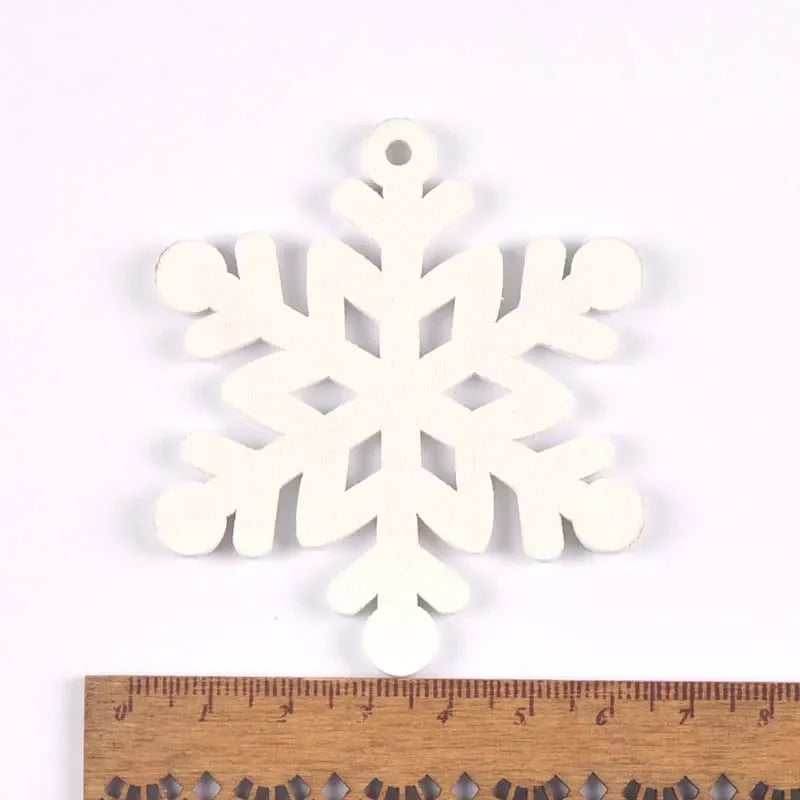 Wooden Christmas Tree Ornaments with Hemp Rope – 5 Pack Christmas Ornaments Qme 16