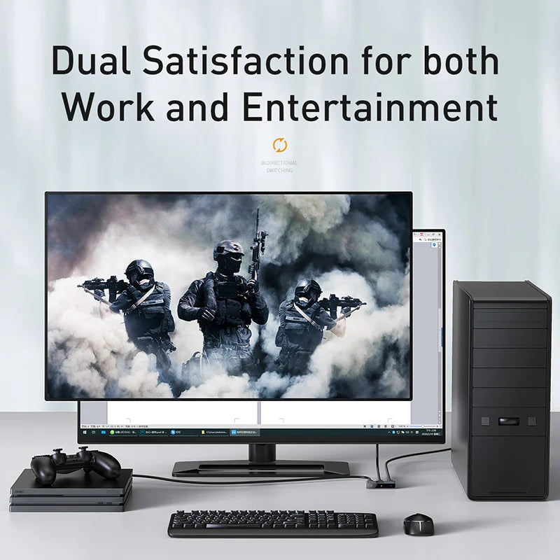 Baseus 4K HDMI Switcher Bi-Directional 2x1/1x2 HDR Adapter HDMI Switcher Adapter Qst