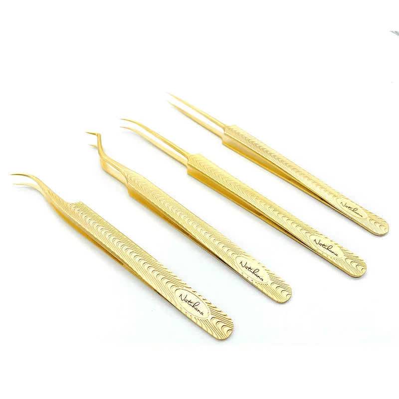 NATUHANA Eyelash Extension Tweezers – Matte Stainless Steel Eyelash Tweezers Qme