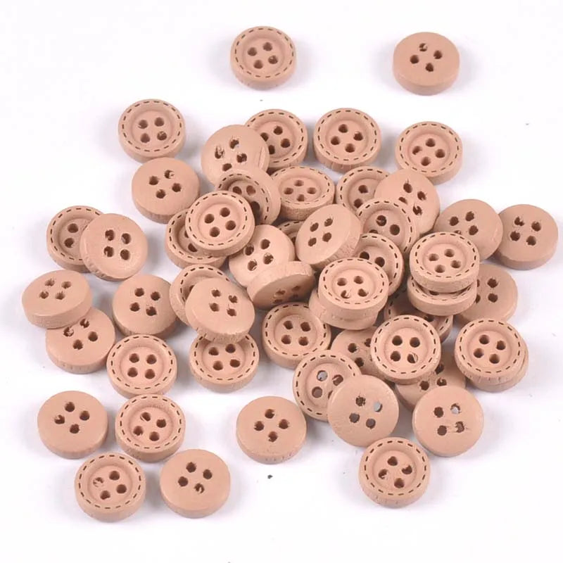 Multicolor Wood Buttons for Sewing & DIY Crafts – 10mm 100pcs Wood Craft Buttons Qme 11 10mm