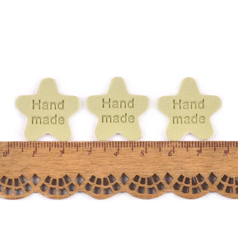 Star Embossed Leather Labels for DIY Sewing & Crafts | 20 Pcs Sewing Labels Qme