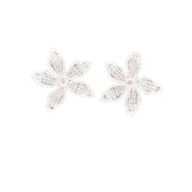 White Flower Lace Mesh Patches 50pcs – Sewing Trim & Appliqué Lace Trim Patches Qme