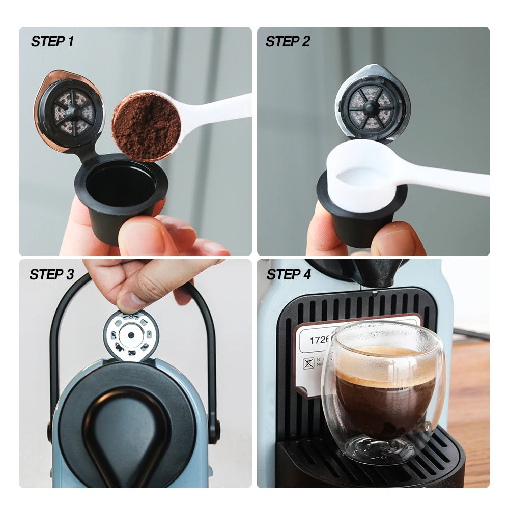 RECAFIMIL Refillable Stainless Steel Nespresso Capsules Reusable Coffee Capsule Qst