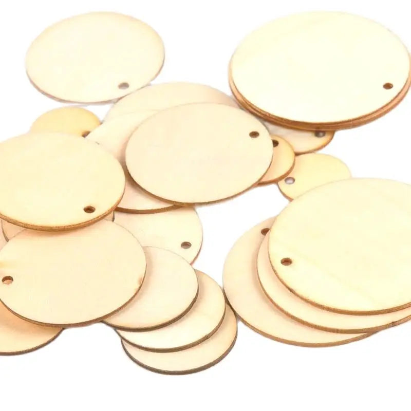 Natural Wood Round Discs 50pcs – DIY Craft & Scrapbooking Wood Craft Discs Qme