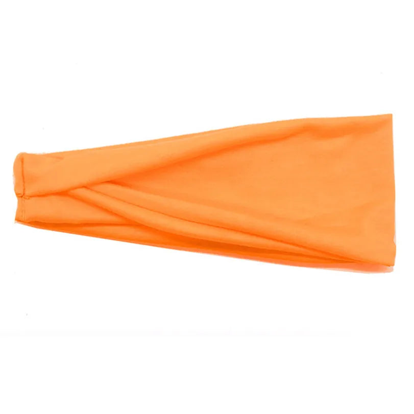 Women's Cotton Turban Twist Headband – 20 Colors Turban Twist Headband Qme Orange 10cm-22cm