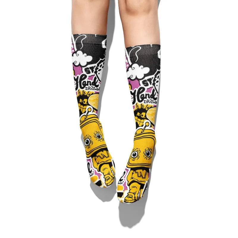 Harajuku Kawaii Hip Hop Women's Novelty Socks – 9 Colors Novelty Print Socks Qme