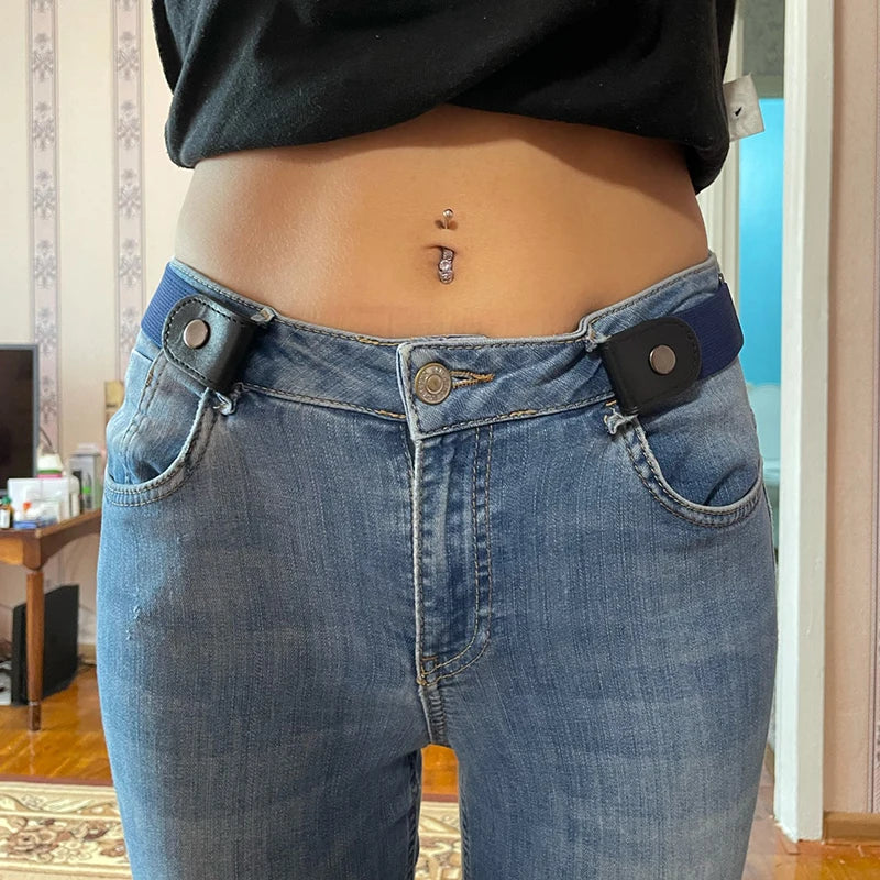 Women's Buckle-Free Elastic Waist Belt for Jeans & Pants Elastic Waist Belt Qme