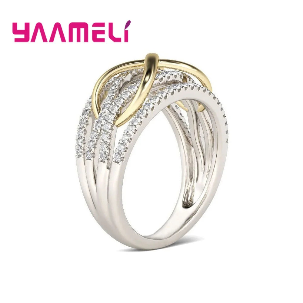 925 Sterling Silver Infinity Love Ring – Cubic Zirconia Bowknot Sterling Silver Ring Qme