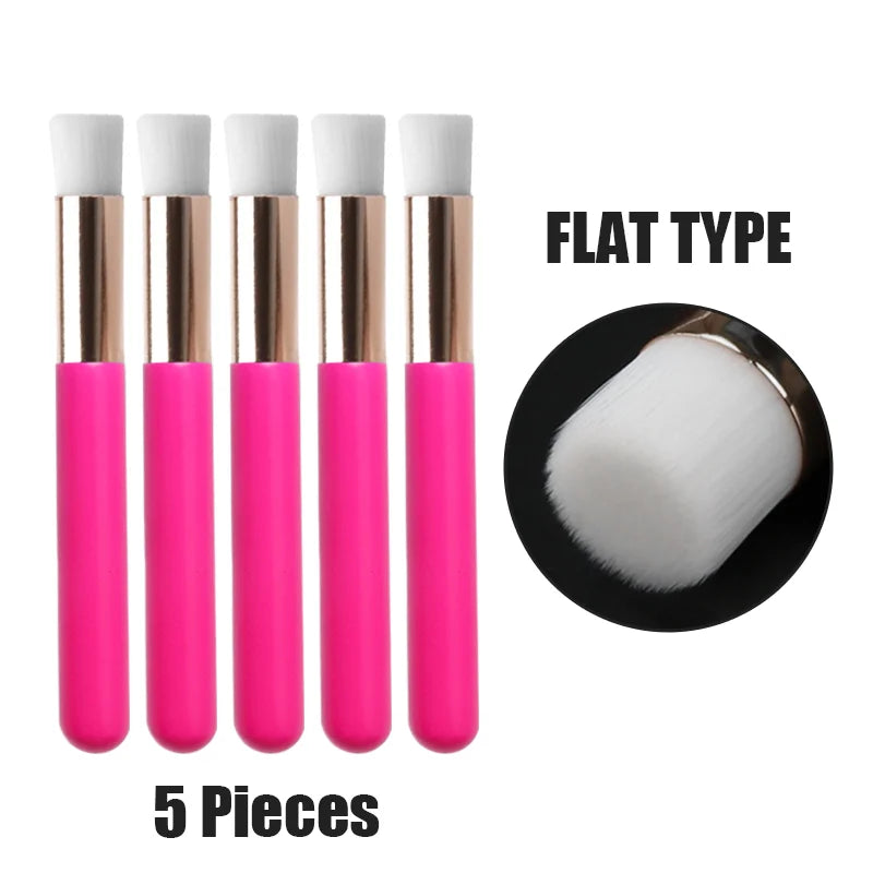 Soft Bristle Eyelash Cleaning Brush – Lash Extension Cleaner Lash Cleaning Brush Qme 5pcs peach flat