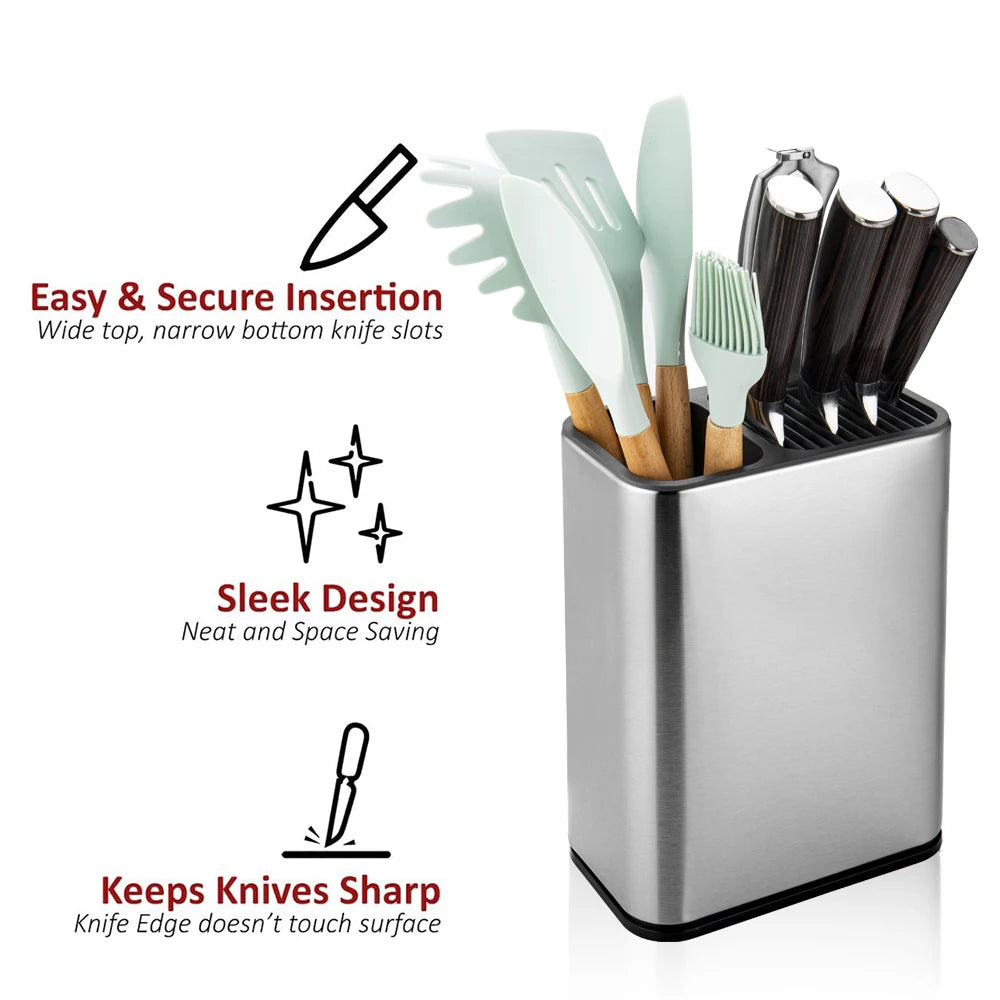 XITUO Stainless Steel Knife Holder & Cutlery Organizer Stand Knife Block Organizer Qst