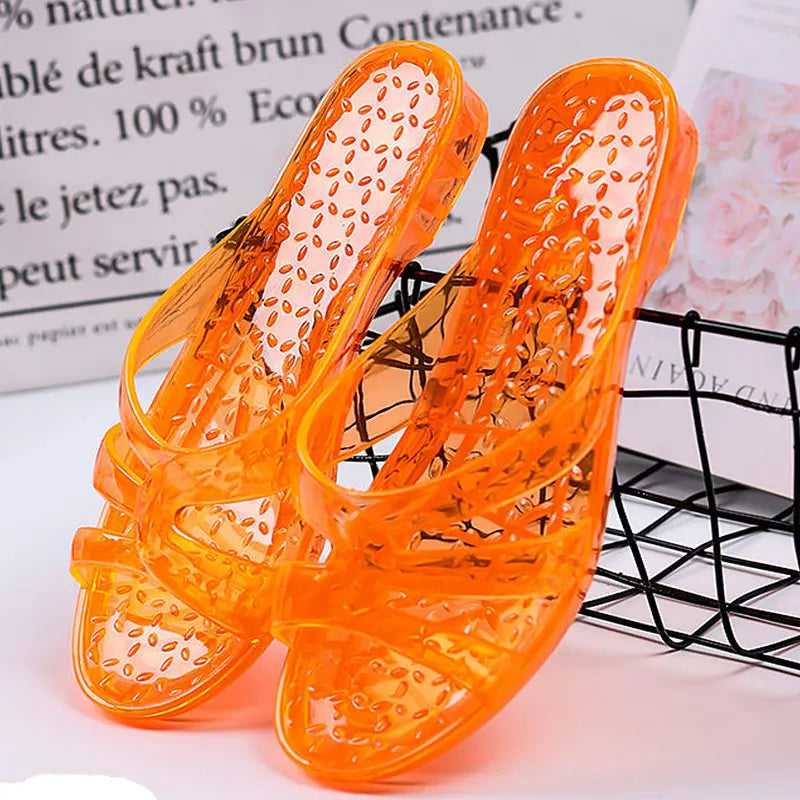 Women's Transparent Jelly Sandals – Non-Slip Casual Slides Women's Jelly Sandals Qst