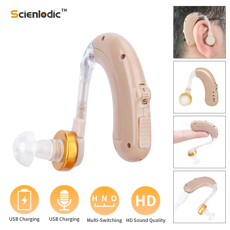 Scienlodic USB Rechargeable Sound Amplifier – Adjustable Tone Sound Amplifier Qst