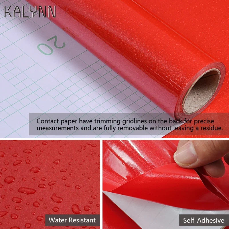 Shiny Red Self-Adhesive Vinyl Contact Paper | Kitchen & Home Self-Adhesive Contact Paper Qme